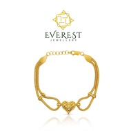 Everest Jewellery 916 Gold 1C 2 Row Jin Long Heart Bracelet
