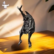 [San] Antique Brass Realistic Beetle Sculpture Dual Horned Beetle Figurine With Intricate Detailing 