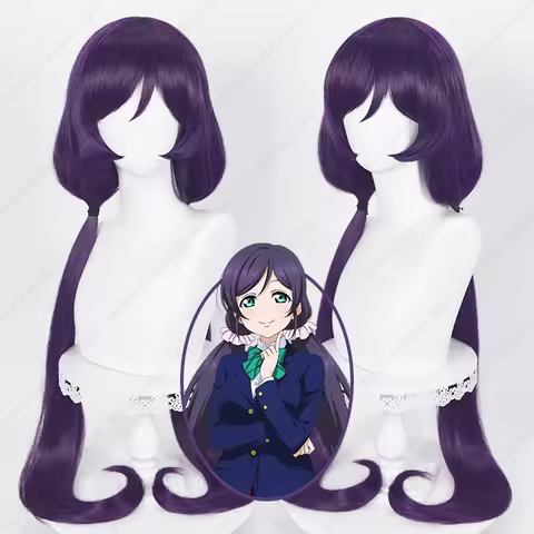 Anime Nozomi Tojo Cosplay Wig Tojo Nozomi 100cm Long Purple Black Wigs Heat Resistant Synthetic Hair