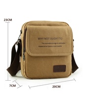 New store openingMini Canvas Message Bag Men Crossbody Dark Academia Style VINTAGE Mobile Phone Bag 
