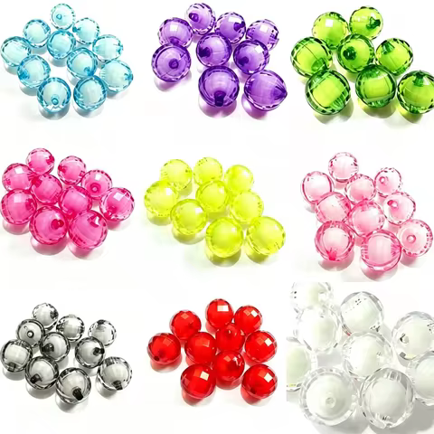 8mm/10mm/12mm /16mm/20mm Chunky Transparent Earth Faceted Round Beads In Beads