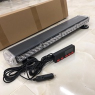 ไฟไซเรนไฟติดหลังคา 12V-24V สีแดงน้ำเงิน ไฟติดหลังคา 4 ท่อน 4 หน้า มีข้าง 67CM ไฟไซเรนติดหลังคา แสงแรง 6 w หลอด LED ความยาว 67 CM พื้นดำ