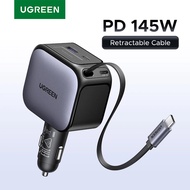 UGREEN Fast Car Charger with Retractable Type-C Cable PD 60W/90W/145W 1C1A Quick Charger