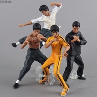 4pcs/set King of Kung Fu Bruce Lee Mini Action Figure Model Toy New
