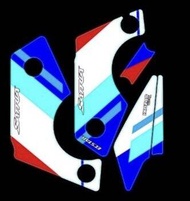 Stiker Timbul Footstep Satria Fu 150 & Stiker Blok Mesin Fu Barong 1 Set Variasi Ecstar & Carbon