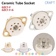 CRAFTML 1Pcs Ceramic Tube Socket, PCB Mount DIY Valve Base, Durable Tin-Plated 7Pin B7G GZC7-F GZC7-