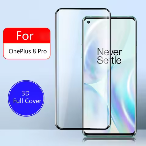 3D Curved Edge Full Cover 9H Tempered Glass for OnePlus 8 Pro 7 7T Pro Screen Protector for One Plus
