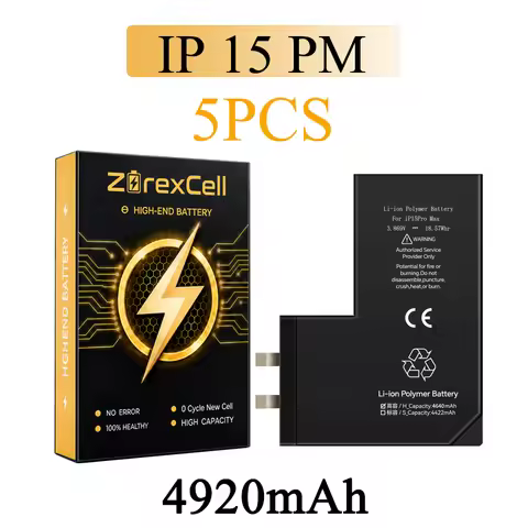 5PCS ZorexCell High Capacity Battery Cell Compatible with iPhone 15,15 Plus,15 Pro,15 Pro Max,Mainte