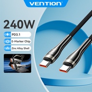 Vention USB 2.0 Type C Cable 240W Fast Charging Zinc Alloy Durable 480Mbps High-Speed Data Sync for 