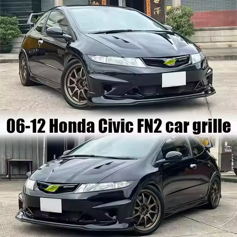 For 2006-2012 Honda Civic FN2 TYPE R True Carbon Fiber Shining Black Front Grille Mugen Style Automo