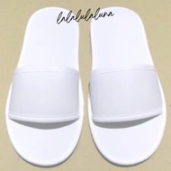 Sendal hotel murah putih polos tipis ketebalan 3mm anti slip satu ukuran dewasa pria dan wanita