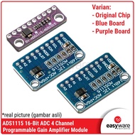 ADS1115 16 BIT I2C ADC 4 CHANNEL ANALOG TO DIGITAL MODULE CHIPOriginal BLUE/ PURPLE BOARD/