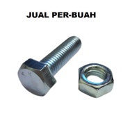 Per piece Galvanized Nut Bolt m 8 x 35 mm Key 13 Hex Hexagonal HeadBolt Nut m8 x 3.5 cm