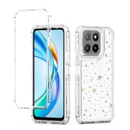 Laser Paper Acrylic 3 IN 1 Thicken Transparent Phone Case for Huawei Honor 90 Lite Magic 6 5 Lite X9