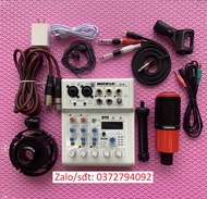 Combo MIXER E4 Bluetooth Và Micro Takstar PC K320 karaoke thu âm livestream bán hàng facebook tiktok
