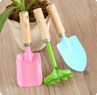 A796 home gardening tools mini wooden handle small shovel shovel three-piece suit planting potted fl
