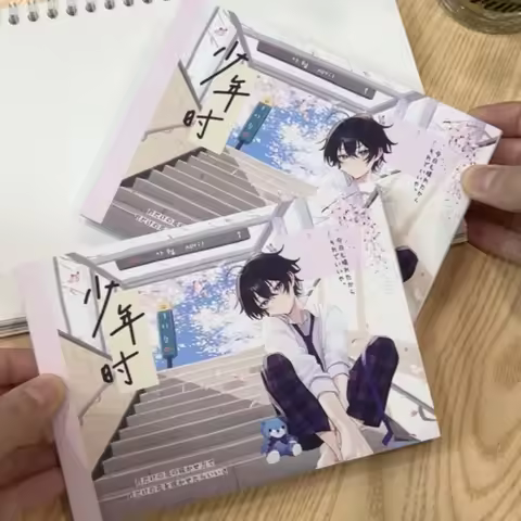 Japanese Boyhood Sticker Book Japanese Cartoon Boy Character Glyph Sticker Diy Handbook Decoration M