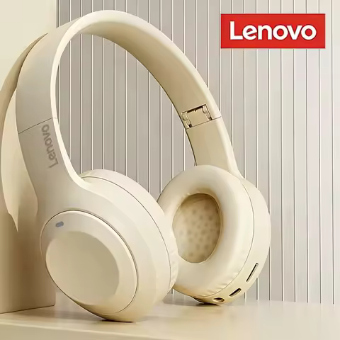 Lenovo noise-canceling Bluetooth 5.3 wireless headphones, foldable over-ear style, dual-connection, 
