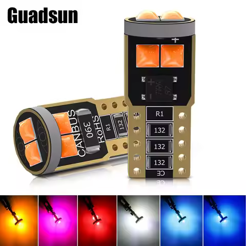 Guadsun 2PCS T10 W5W LED 168 194 W3W 3030 6SMD Bulbs Canbus Car Interior Clearance License Plate Lig