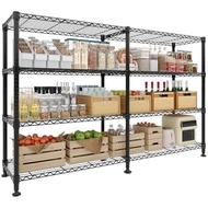 4-Tiers Storage Shelves 73" H Heavy Duty Metal Shelving with Wheels, 2640LBS Load Wire Shelving Rack