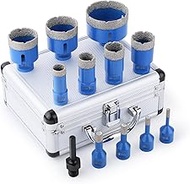 Vearter 12 Pieces 6-68 mm Diamond Tile Drill Set, M14 Thread Vacuum Brazed Angle Grinder Diamond Dri