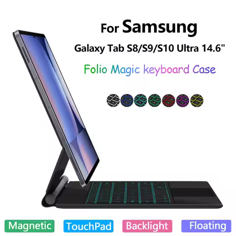 Magnetic Magic Keyboard Case For Samsung Galaxy Tab S10 Ultra S9 Ultra S8 Ultra 14.6" Smart Case Mul