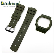 Qinband Resin Watch Watch Band Bezel for Casio G Shock DW5600 DW-5000 DW-5030 GW-B5600 GWX-5600 Rubber Bracelet Watchstrap Case Refit