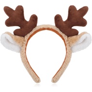 Reindeer Antlers Headband, Fluffy Animal Deer Ears Hairband Cute Deer Ears Head Band Party Cosplay C