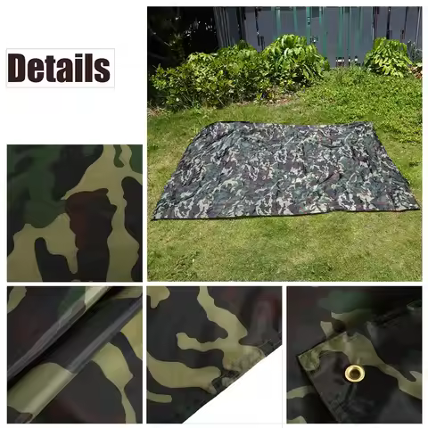 Outdoor Tarp Shelter, Camouflage Outdoor Rainproof Mat, Lightweight Tarp Shelter for Camping, Travel