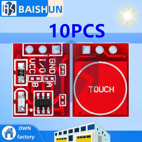‌10PCS TTP223 Capacitive Touch Sensor Module – Single Channel, Self-Locking Switch for Arduino, DIY 