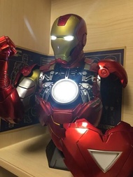 Superhero 41cm Ironman Iron man MK6 Mark 6 Head bust Portrait With LED Light GK Figure statue Collec