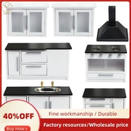 1:12  Mini Kitchen Scene White Kitchen Furniture Range Hood Carbinet Cooktop  Accessories