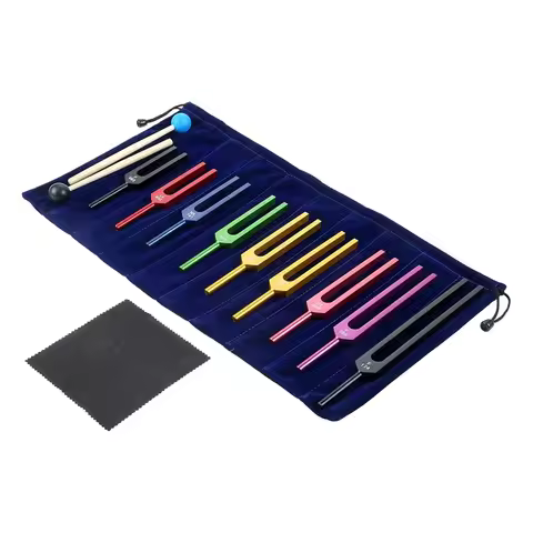 Tuning Fork Set, 9 PCS Color Tuning Forks For Healing Chakra,Sound Therapy,Keep Body,Mind And Spirit