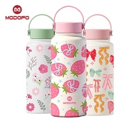 MODOFO 1000ML Thermos Tumbler Botol Air Tahan Sejuk Double-layer Insulation Sports Bottle Printed Po