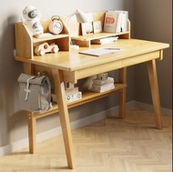 DK09C 傳統木藝書枱組合 Classic Wooden Computer Desk with Shelf 升級書架設計 電腦桌/工作枱/辦公枱/寫字枱 櫸木桌腿 (3個尺碼) 加厚15mm 枱面 