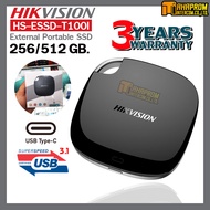 HIK Vision HS-ESSD-T100i SSD External Portable ขนาดความจุ 256 GB.และ 512 GB. ของใหม่รับประกัน 3ปี