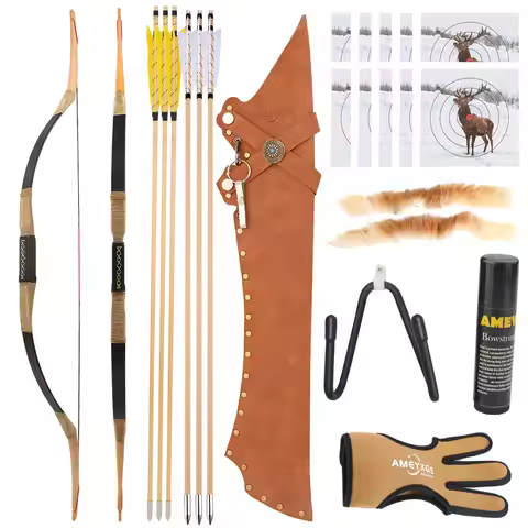 Takedown Traditional Bow Arrow Set 20/25/30/35lbs Split Bow Easy Installed Archery Bow Left/Right Ha
