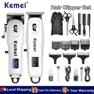 Kemei Hair Clipper Set Professional LCD Electric Hair Clipper For Men Wireless Trimmer Rechargeable 