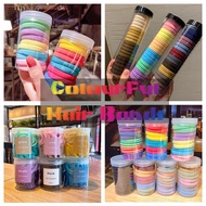 Klip Rambut Colorful Macaron Candy Hair Tie Sweet Ponytail Korean version of nylon high elasticity s