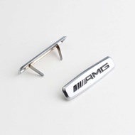 PuraAutoRepair 2PCS AMG Seat emblem Chair logo Decorative badge Metal silver label for Mercedes Benz