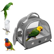 กระเป๋าเดินทางนกพร้อมกรงนกแก้วยืนคอนน้ำหนักเบาระบายอากาศได้ดี Tas Carrier สัตว์เลี้ยงขนาดเล็กพร้อม Tali Bahu นกหนูกินีกระรอกขนาด30 × 25 × 25ซม.