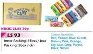 NIKKI MODELLING CLAY Dough 70g 48pcs / 12COLOUR (LS93)
