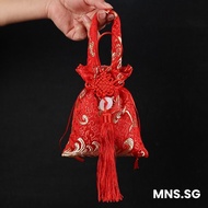 MNS MOQ 50 Cny Orange Bag Cny Orange Carrier Bag Red Drawstring Bag With Handle Cny Mandarin Orange 