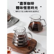 ~~ Vertical Pattern Cloud Pot Hand Brew Coffee Heat-Resistant Glass 360/600/700ml Sharing Flower Tea