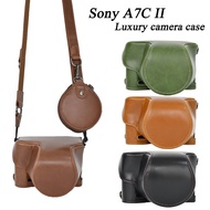 Luxury Sony A7C II Camera Bag Pu Leather Camera Case Pouch For Sony A7C II 28-60mm len