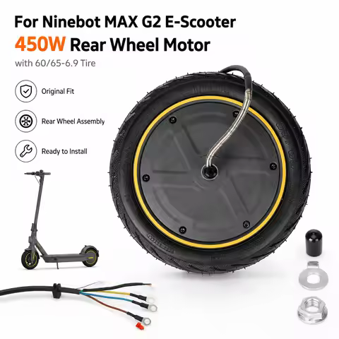 Original 450W Rear Hub Motor Wheel Assembly for Ninebot MAX G2 G2E G2D G2P Scooter with 60/65-6.9 Ti