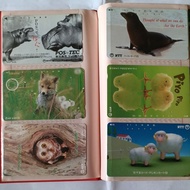 Japan public phone variety used old phone card animals