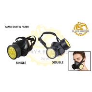 CHEMICAL CARTRIDGE RESPIRATOR FILTER SINGLE or DOUBLE/DUST MASK/Penapis Pernafasan/Topeng Muka Kimia
