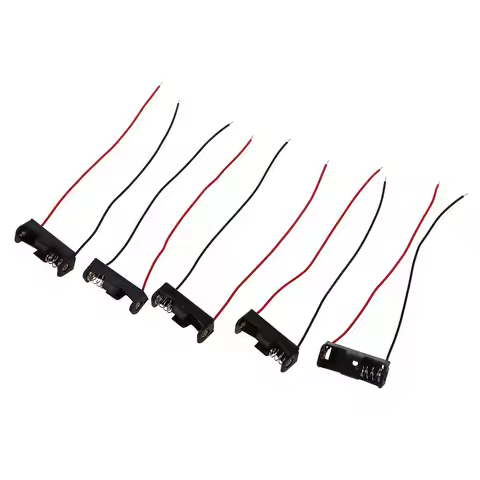 5pcs 4.3" Wire Leads Black Battery Storage Slot Holder 1 x 12V 23A/27A