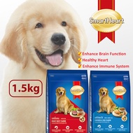 SmartHeart Dog Dry Food in 1.5kg Pack - Selection of Roast Beef / Chicken &amp; Egg Flavour